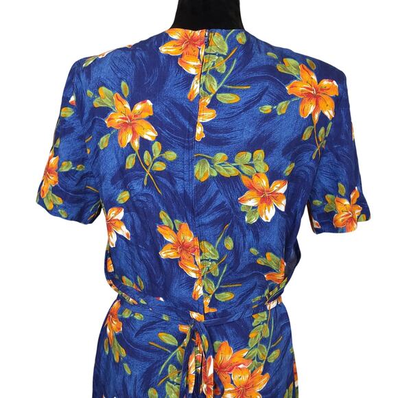 Vintage I.C.I Womens Floral Romper Medium Costal Hawaiian Boho Preppy Layered - Picture 8 of 12